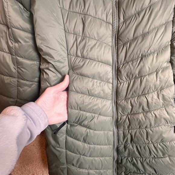 Spyder Boundless Hooded Full Zip Puffer Parka Jacket Youth XL Womens XS Olive - Picture 6 of 16